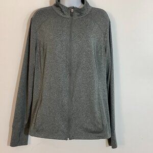 Danskin Now Dri-More Full Zip Semi Fitted Lightweight Jacket  Gray XL (16-18)